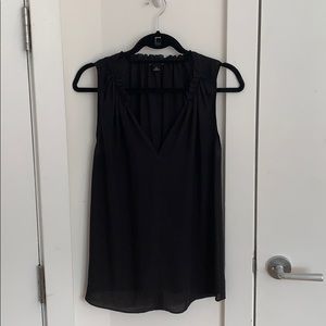 Black sleeveless v-neck blouse Ann Taylor XS